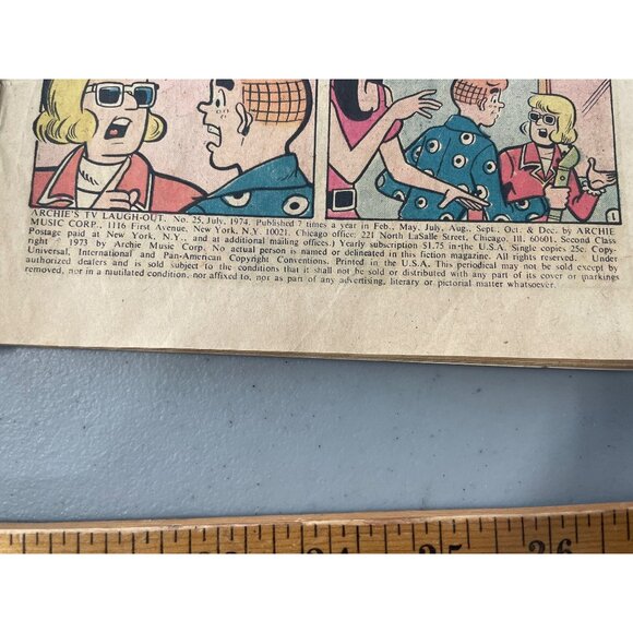 Archie Series Archies TV Laugh Out Comic Book #25 July 1974 Sabrina Teenage Witc - Picture 3 of 6